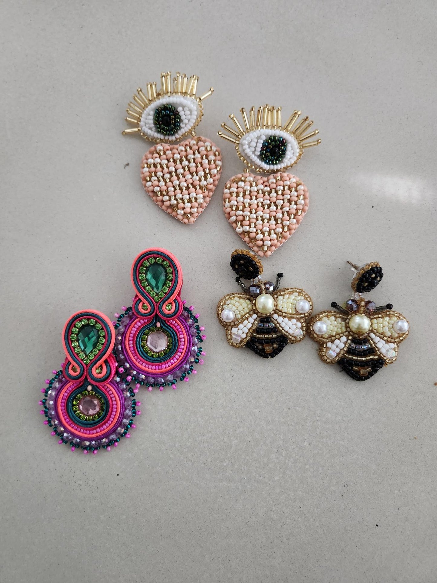 Pink and Purple Earrings