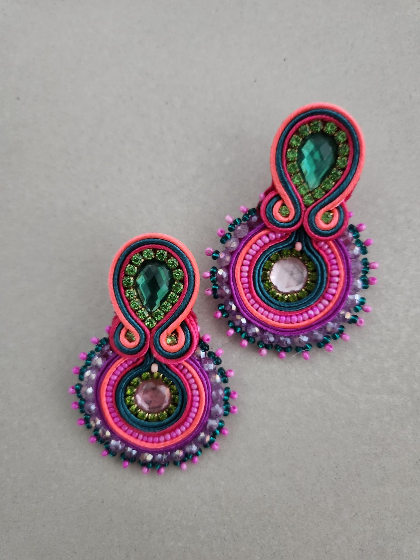 Pink and Purple Earrings
