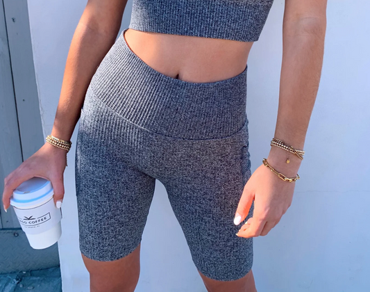 Seamless Ribbed high waist biker shorts